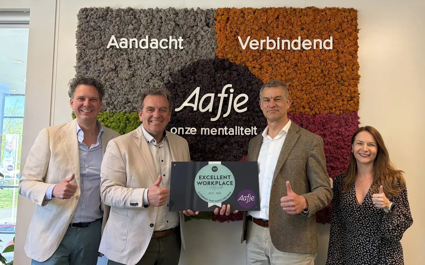 Aafje excellent workplace certificaat