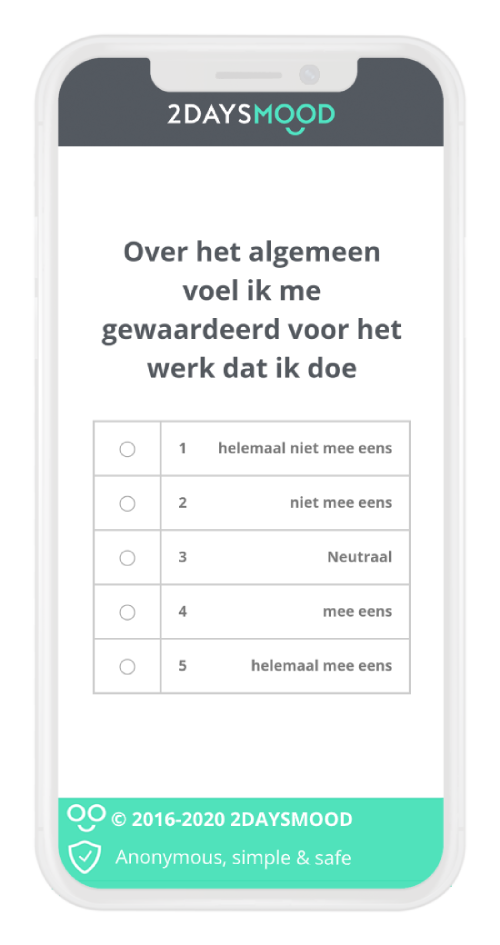 Nulmeting-werkgeluk-medewerkers-2DAYSMOOD-smartphone-NL